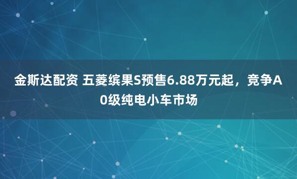 金斯达配资 五菱缤果S预售6.88万元起，竞争A0级纯电小车市场