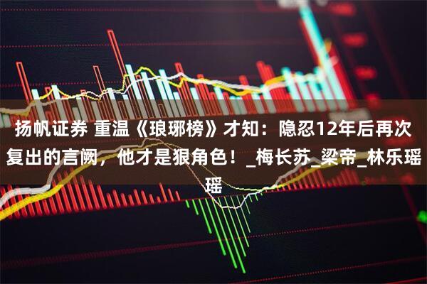 扬帆证券 重温《琅琊榜》才知：隐忍12年后再次复出的言阙，他才是狠角色！_梅长苏_梁帝_林乐瑶